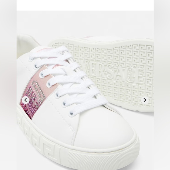 Versace Sneakers in White and Pink
